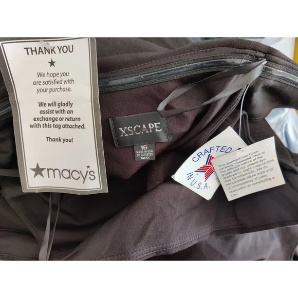 Xscape Black Sleeveless Long Gown Formal Dress Asymmetrical Neckline Size 16 - Picture 10 of 10